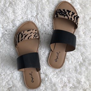 Tiger-Print Slip-On Sandals